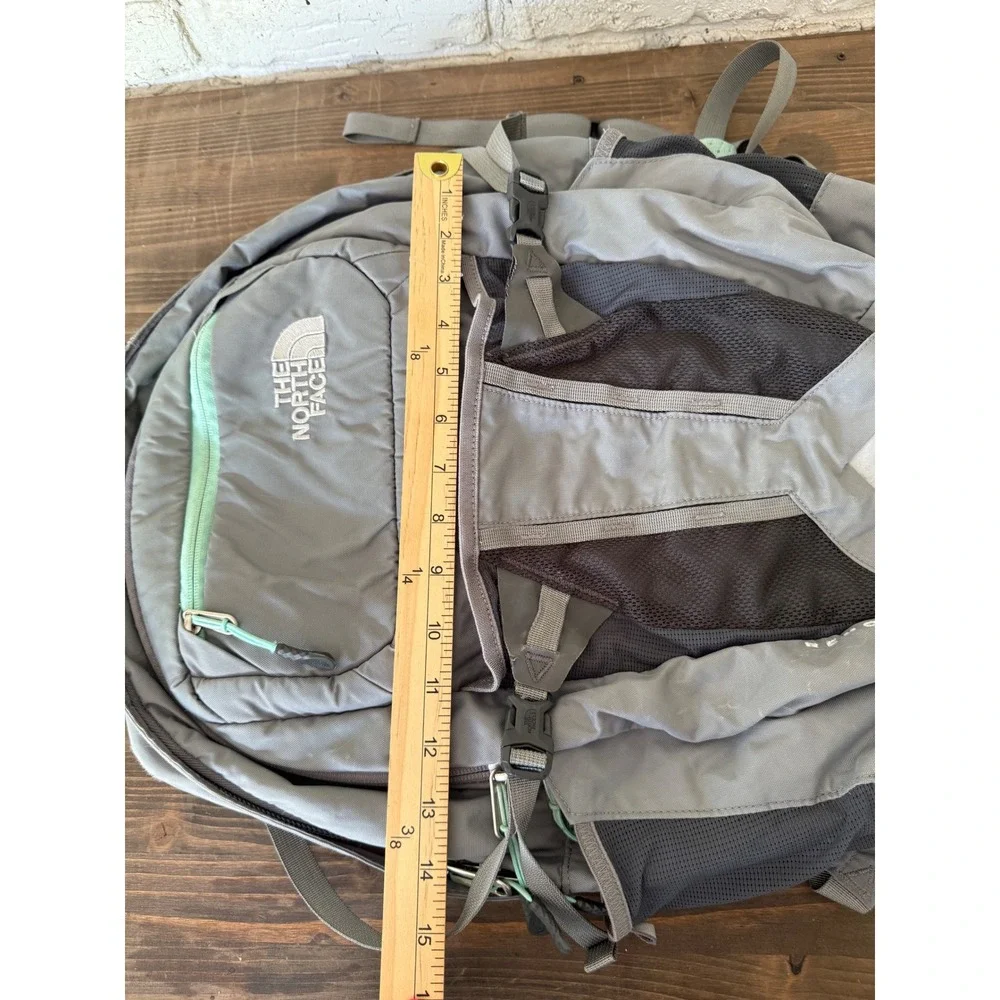 The North Face Recon Backpack Gray Teal Daypack Hiking School Travel Bag